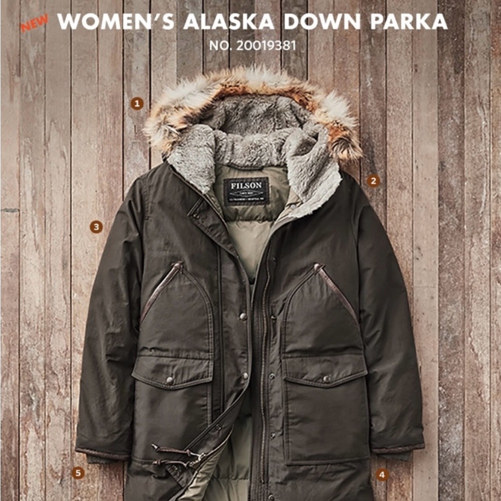 FILSON WOMEN’S ALASKA DOWN PARKA sz medium